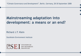 Mainstreaming adaptation into development: a means