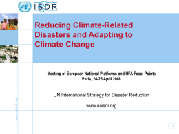 Reducing climate-related disasters and adapting to