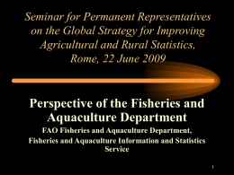 Perspective of the Fisheries and Aquaculture Department