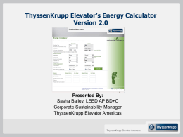 ThyssenKrupp Elevator`s Energy Calculator Version 2.0