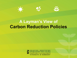 Carbon Reduction Policies