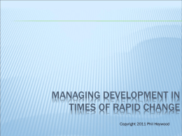 Session 1.1 Managing Devt In Times of Rapid Change