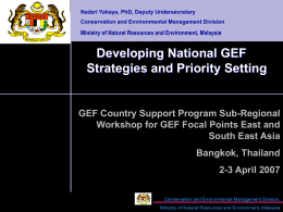 Developing a National GEF Strategy and Setting Priorities