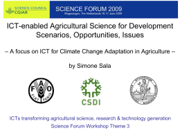 ICT-enabled Agricultural Science for Development