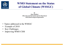 WMO Statement on the Status of Global Climate (WSSGC)