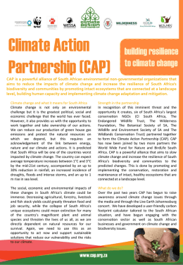 CAP fact sheet final - Climate Action Partnership