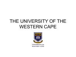 UWC earth institute - University of Western Cape