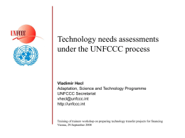 Technology Needs Assessments under the UNFCCC process