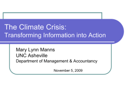 The Climate Crisis: Turning Information into Action