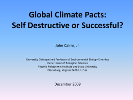 Global Climate Pacts: Self Destructive or