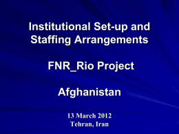 Update Presentation from Afghanistan