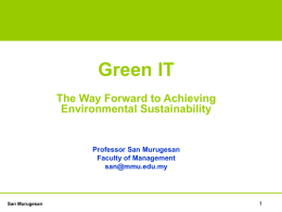 Green IT-The Way Forward