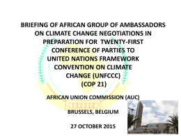 Africa`s Engagement @COP 21 / CMP 11