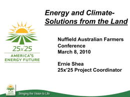 Energy and Climate- Solutions from the Land