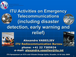 ITU and Early Warning