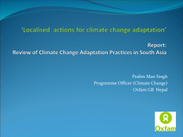 `Localised actions for climate change adaptation` by Prabin Man Singh