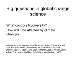 A few of the big questions in global change science