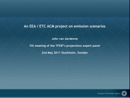 EEA / ETC ACM project on emission scenarios