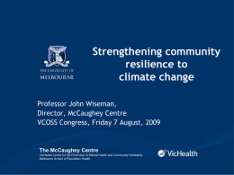 Climate change vulnerability and resilience: Conceptual