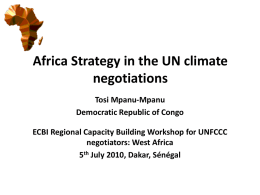 Africa Strategy in the negotiations