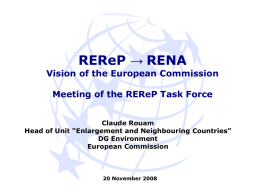 REReP to RENA - Vision of the European Commission