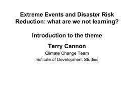 Extreme Events and Disaster Risk Reduction