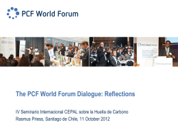 PCF World Forum dialogue
