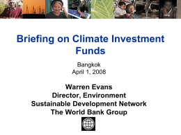 World Bank Bangkok Briefing - World Economy and Development