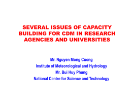 Issues on capacity building at research agencies and universities