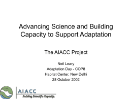 Advancing Science and Building Capacity to Support Adaptation
