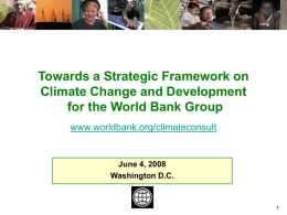 Towards A Strategic Framework on Climate Change
