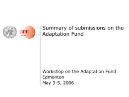 Summary of submissions on Adaptation Fund