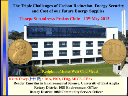 The Triple Challenges of Carbon Reduction, Energy Security and