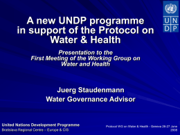 WG Meeting Protocol Water & Health geneva