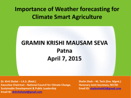 Importance of Weather forecasting for Climate Smart