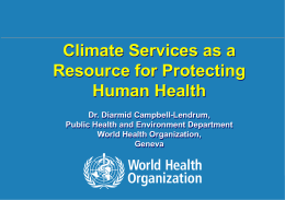 Talk 4 - Climate services as a resource for protecting human health