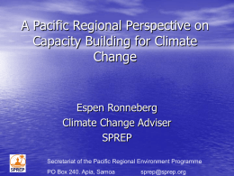 A Pacific Regional Perspective on Capacity Building for Climate