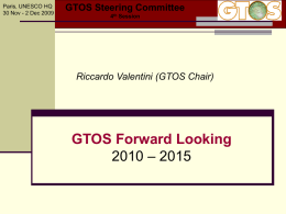 GTOS Forward Looking 2010 – 2015