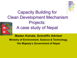 Dr. Madan Koirala - Capacity Development for the CDM