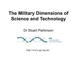 The Military Dimensions of Science and Technology