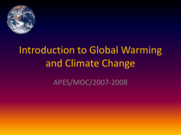 Introduction to Global Warming and Climate Change