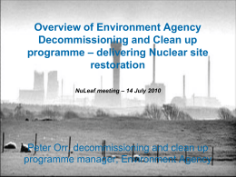 Presentation, Peter Orr, Environment Agency, delivering