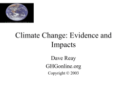 Climate Change: Evidence and Impacts