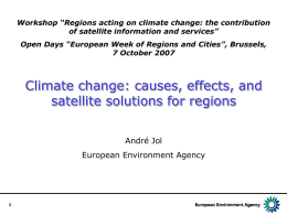 Workshop “Regions acting on climate change: the contribution of