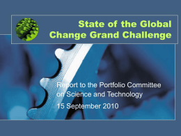 State of the Global Change Grand Challenge