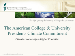 The American College & University Presidents Climate Commitment