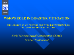Role of WMO in disaster management