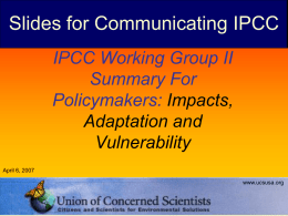 IPCC Working Group II Summary For Policymakers