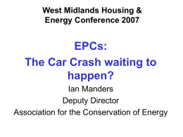 Plenary Presentation Ian Manders