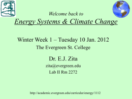 Energy Systems & Climate Change